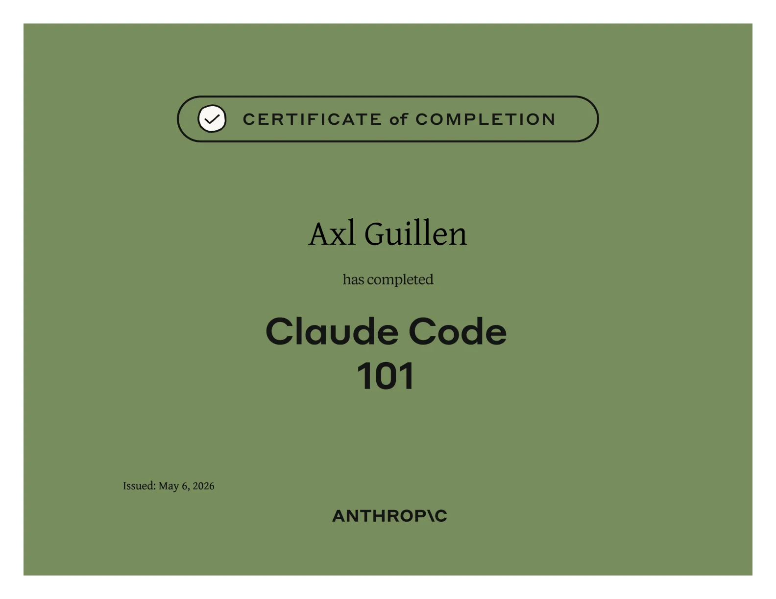 Certificado de Claude Code 101