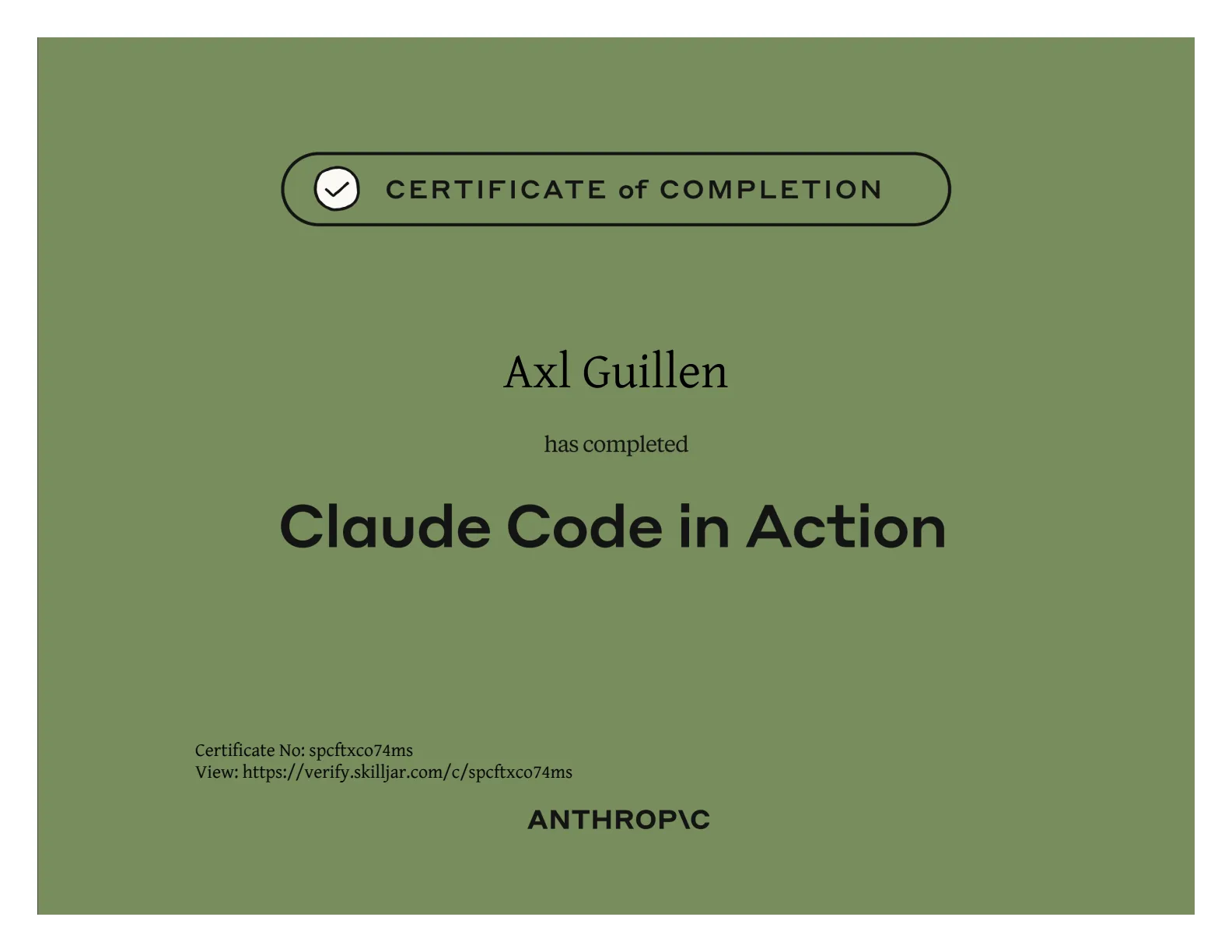 Certificado de Claude Code in Action