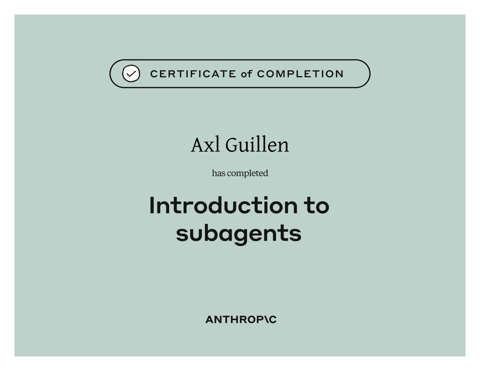 Certificado de Introduction to subagents